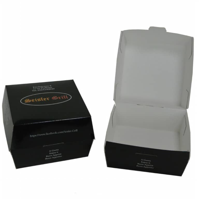 Custom Printed Black Burger Boxes HuaCang Packaging Company