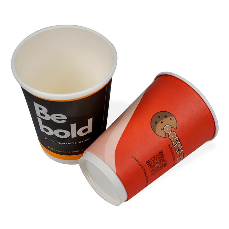 Biodegradable Double Wall Paper Coffee Cup With Custom Logo HuaCang