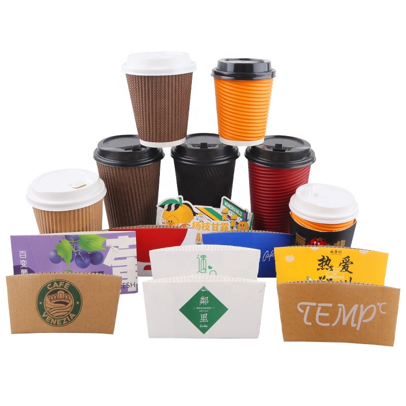 Custom Printed Paper Coffee Cup Sleeve Huacang Packaging Company