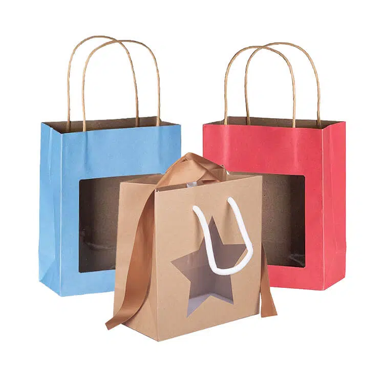 kraft paper bag with clear window