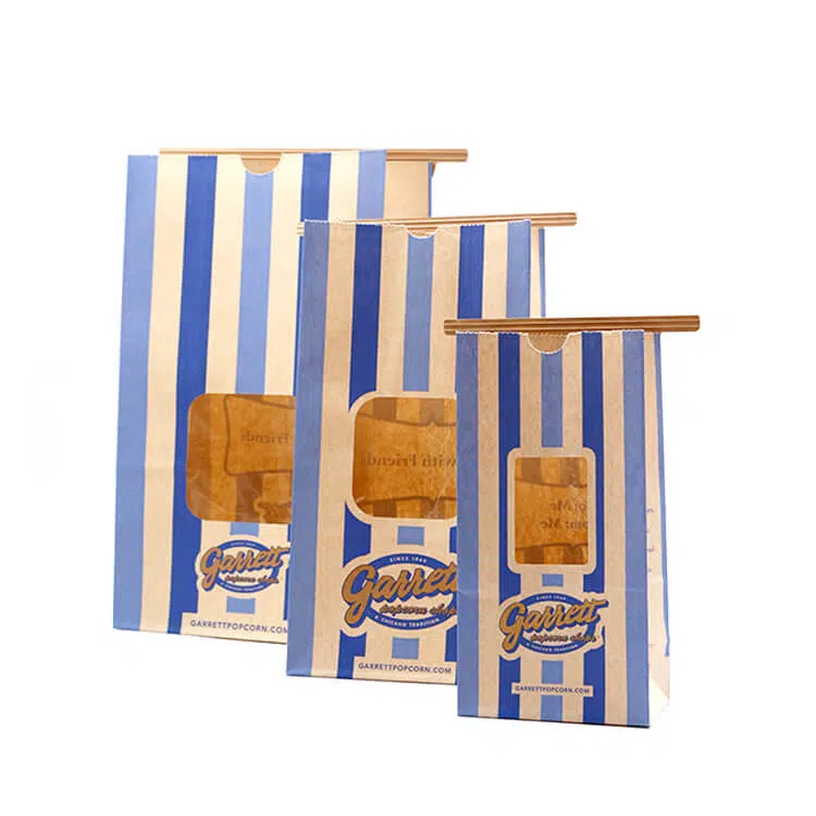 tin tie paper bag with clear window